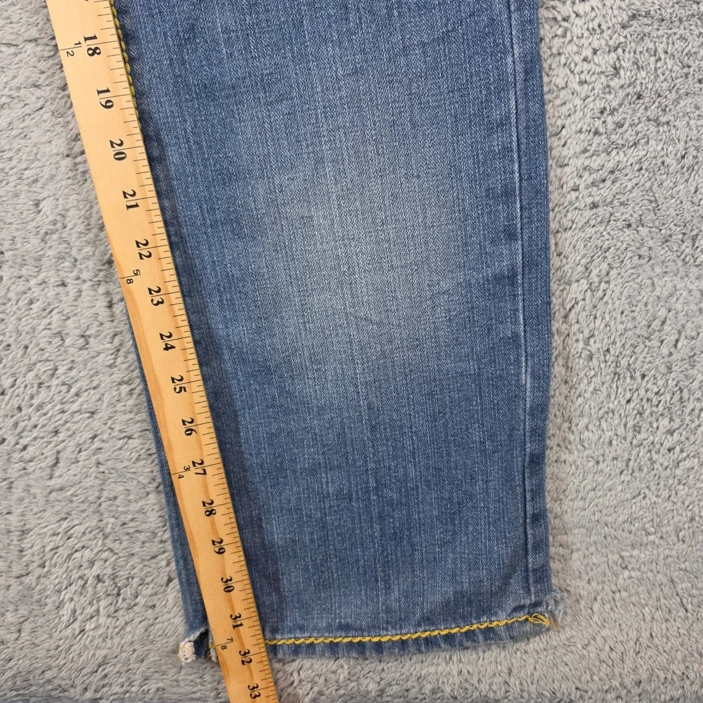 Vtg True Religion Ricky Big T Jeans Mens 34x32 Blue Straight Leg USA Made Stitch
